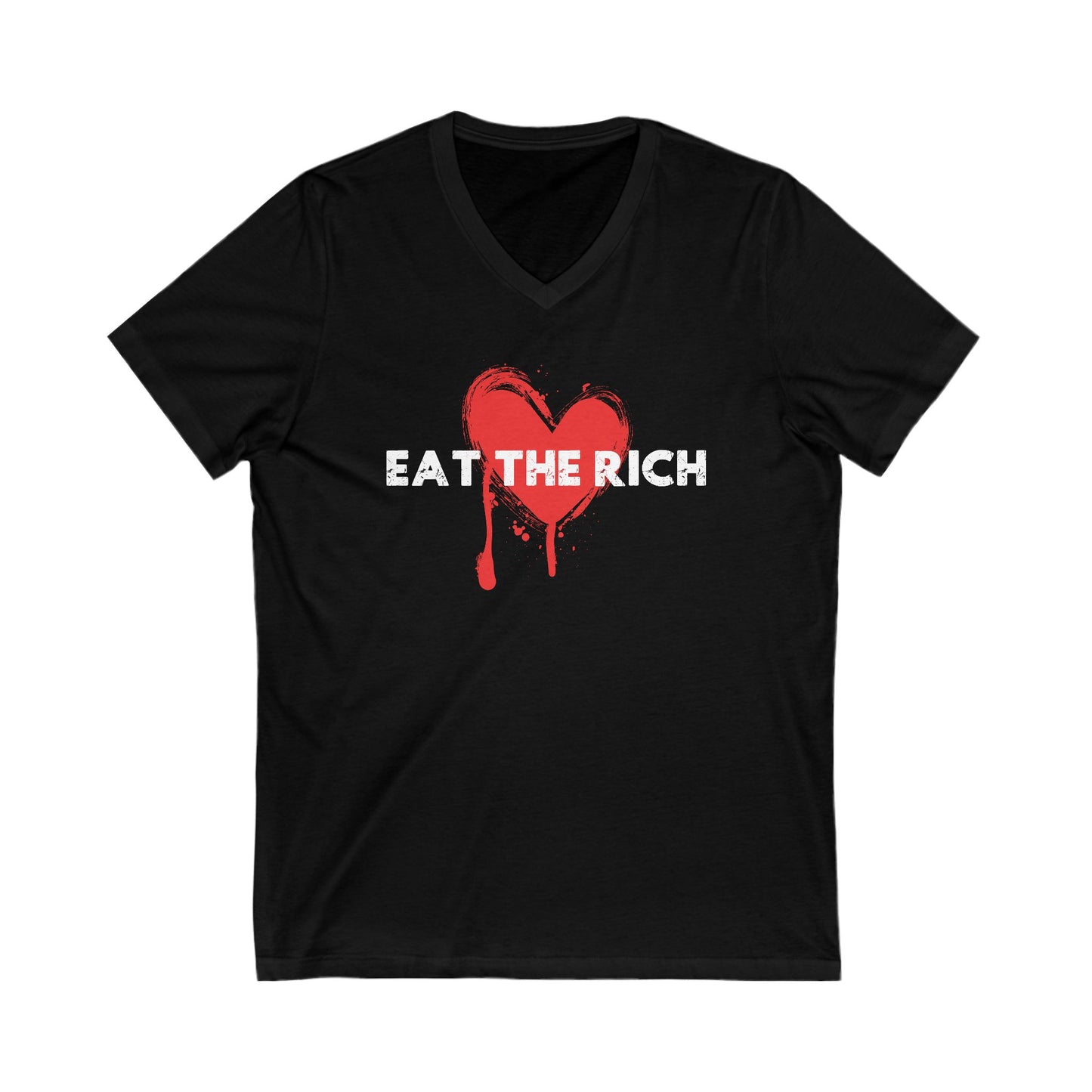 Eat the Rich Anti Capitalist V-Neckc Graphic Tee