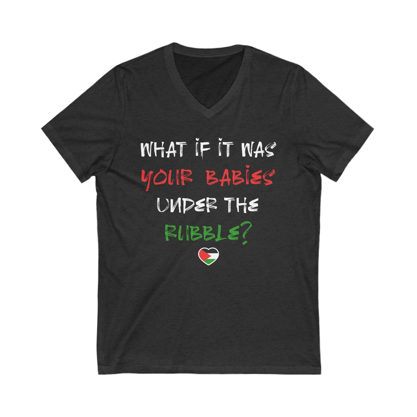Free Palestine End the Genocide V-Neck Graphic Tee
