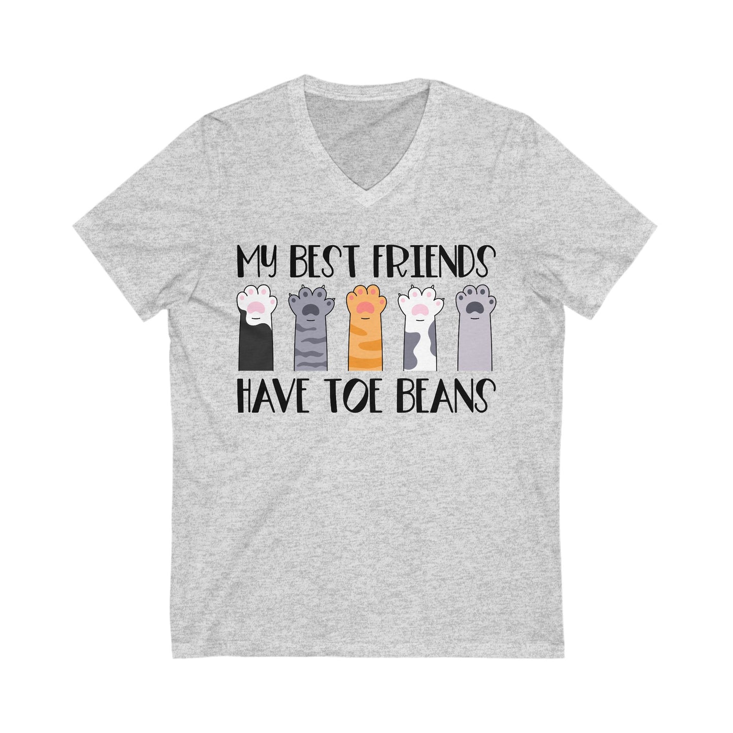 My Best Friends Have Toe Beans Cat Lover V-Neck Tee