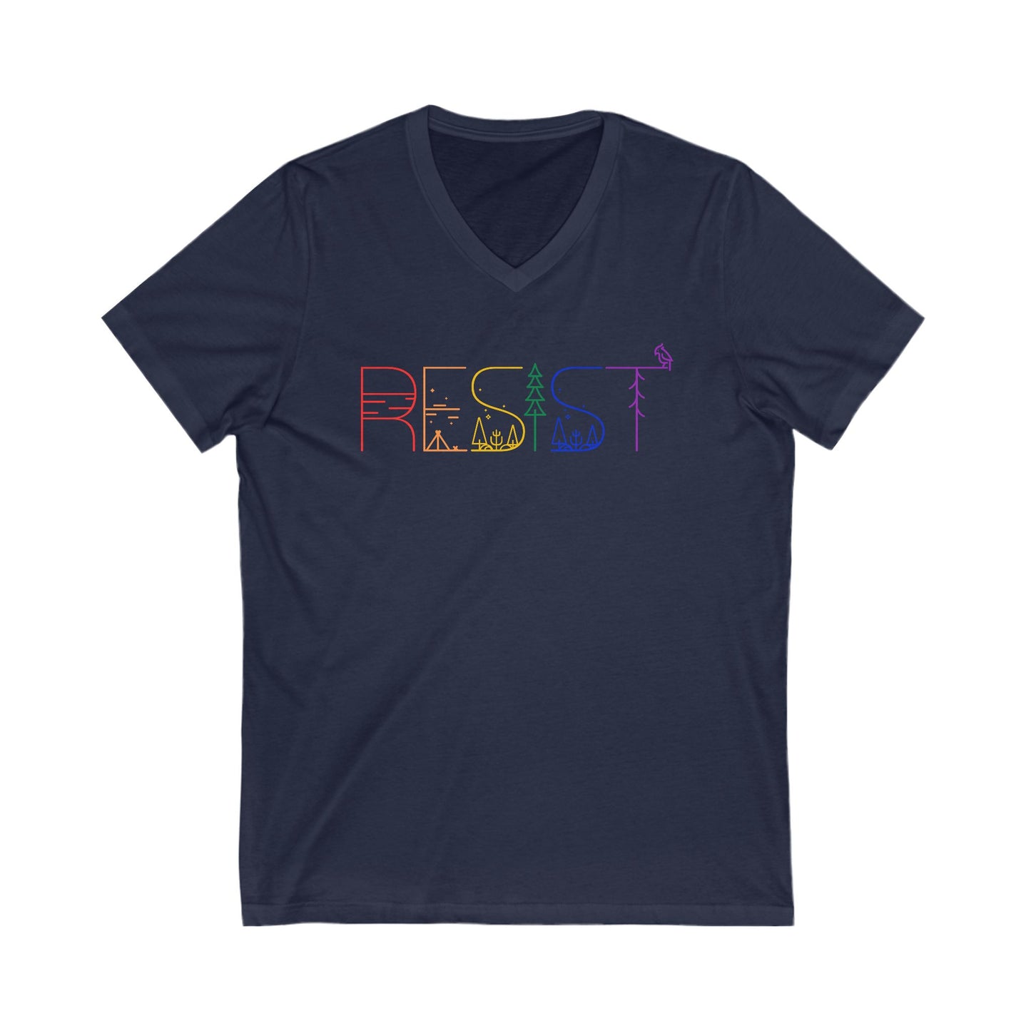 Resist Leftist V-Neck Graphic Tee