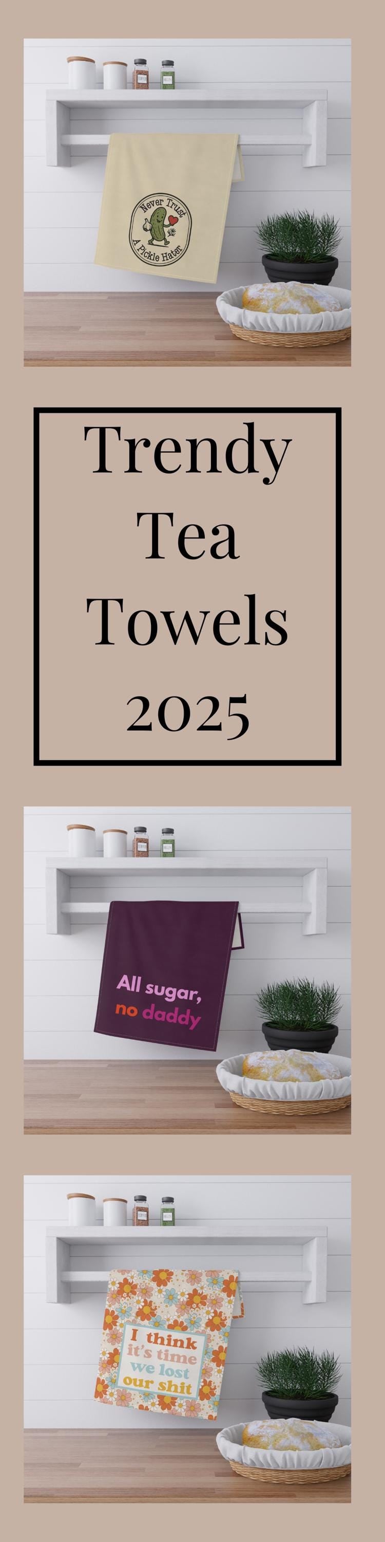 All sugar no daddy tea towel funny gift for her inappropriate humor dish towel funny sugar daddy gift idea sassy home decor girl boss gift