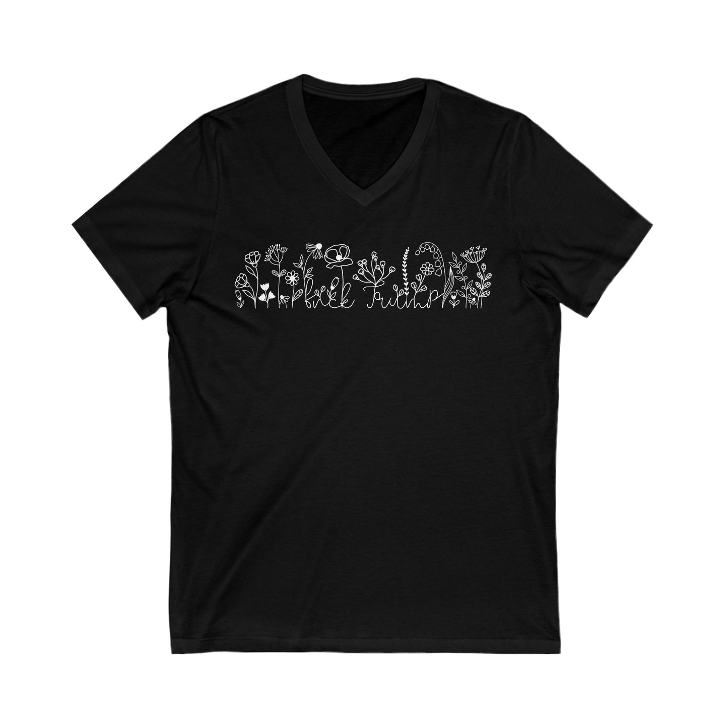 Subtle Fuck Trump Floral V-Neck Tee