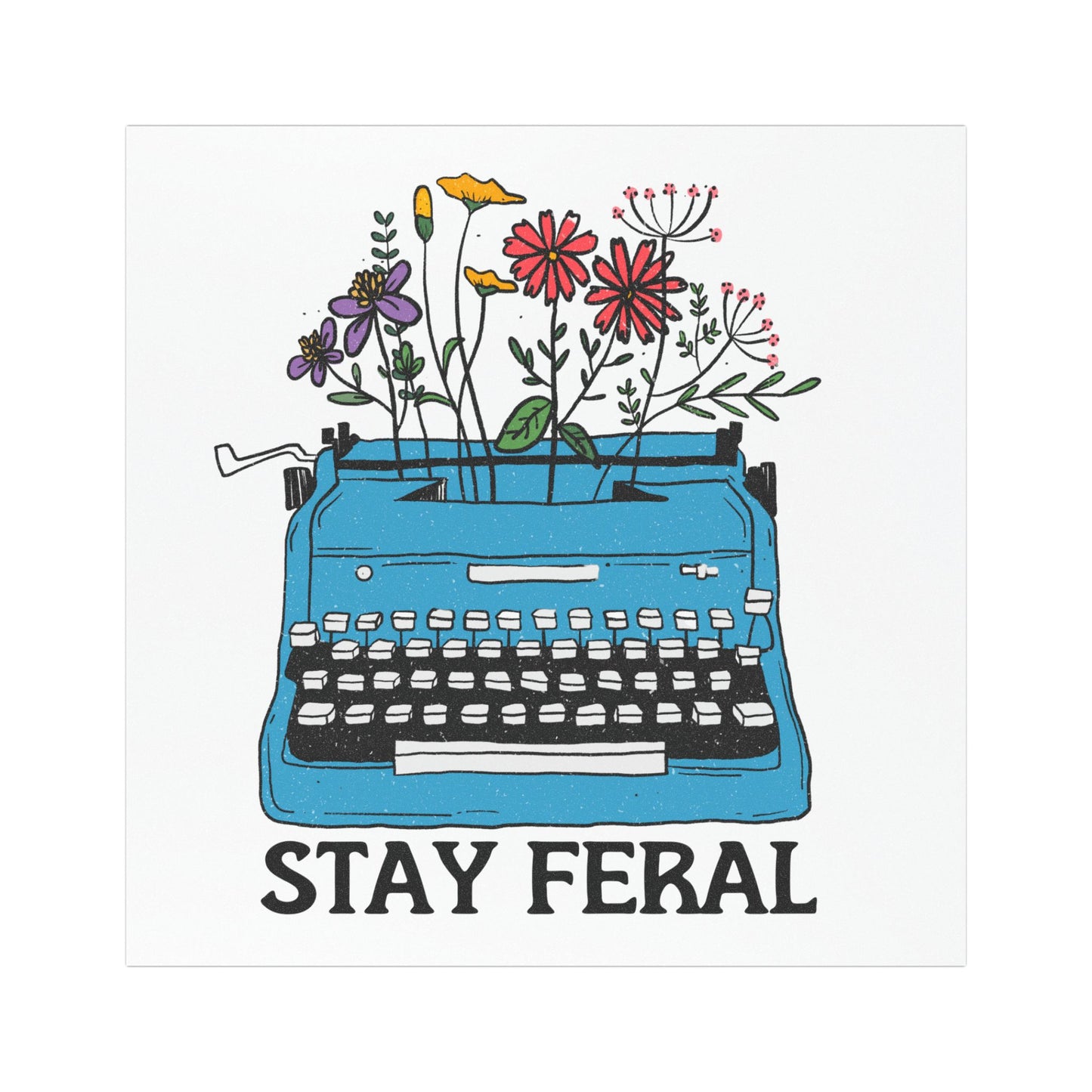 Stay Feral Feminist 5"x5" Car Magnet