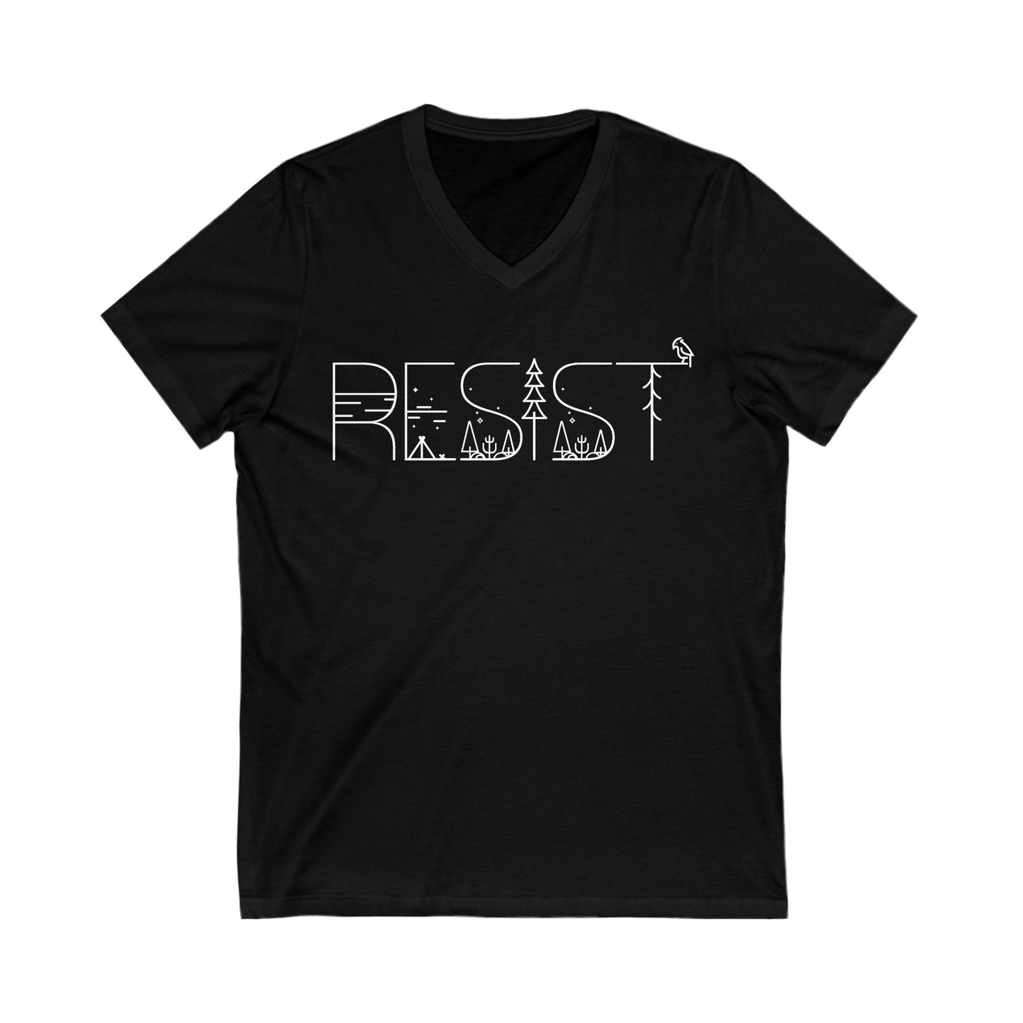 Resist Leftist V-Neck Graphic Tee