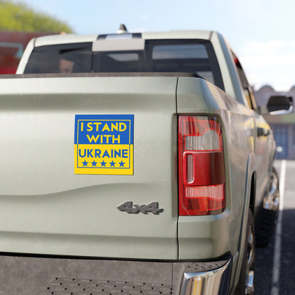 I Stand With Ukraine 5"x5" Car Magnet