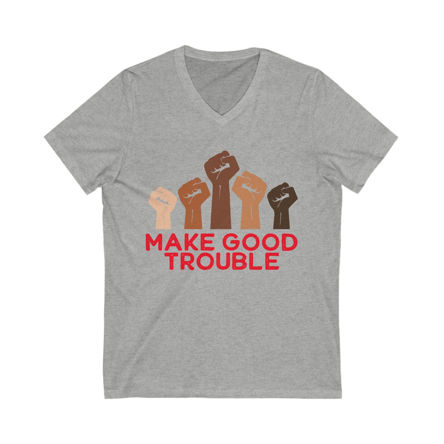 Make Good Trouble Leftist V-Neck Graphic Tee