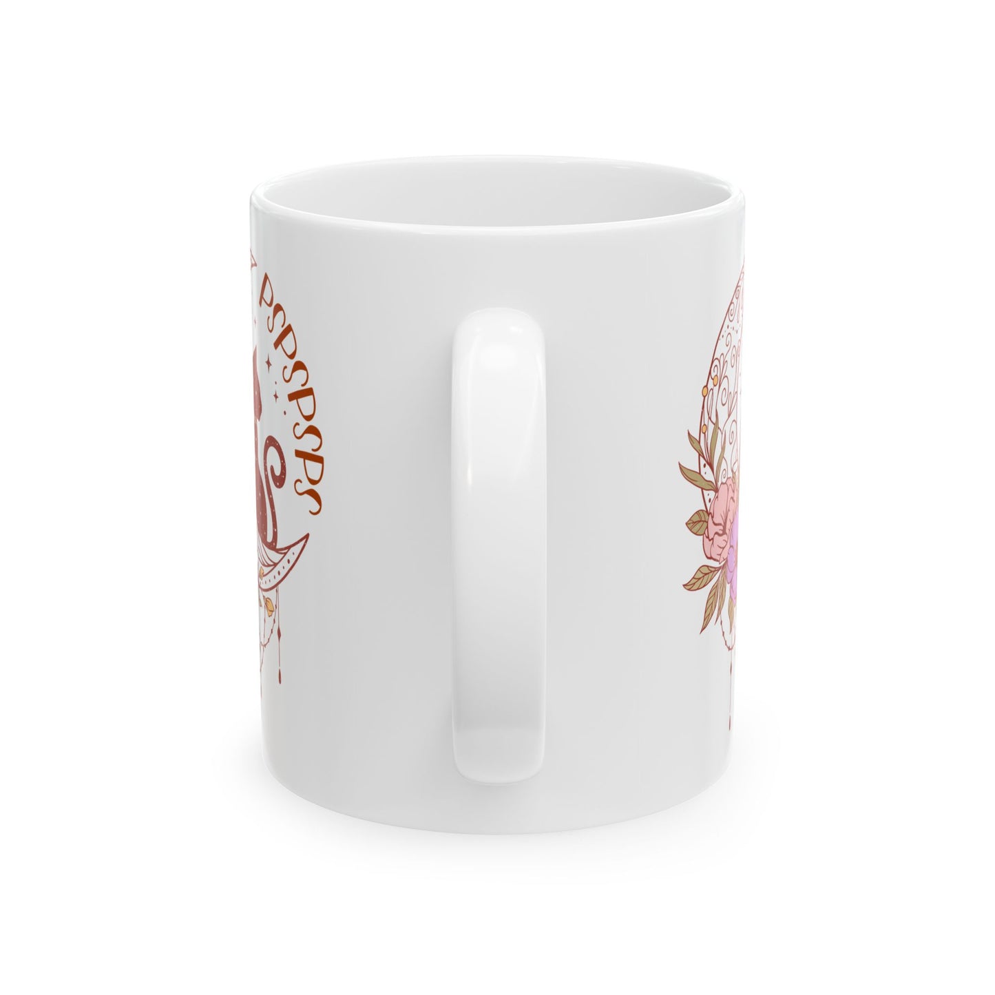Pspsps Boho Cat Lover Ceramic Coffee Mug
