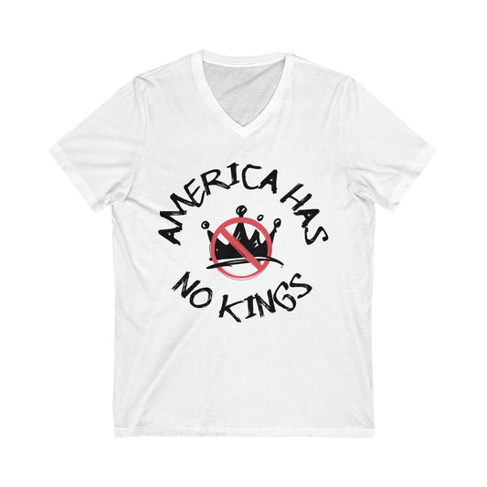 America Has No Kings Anti Fascism V-Neck Tee