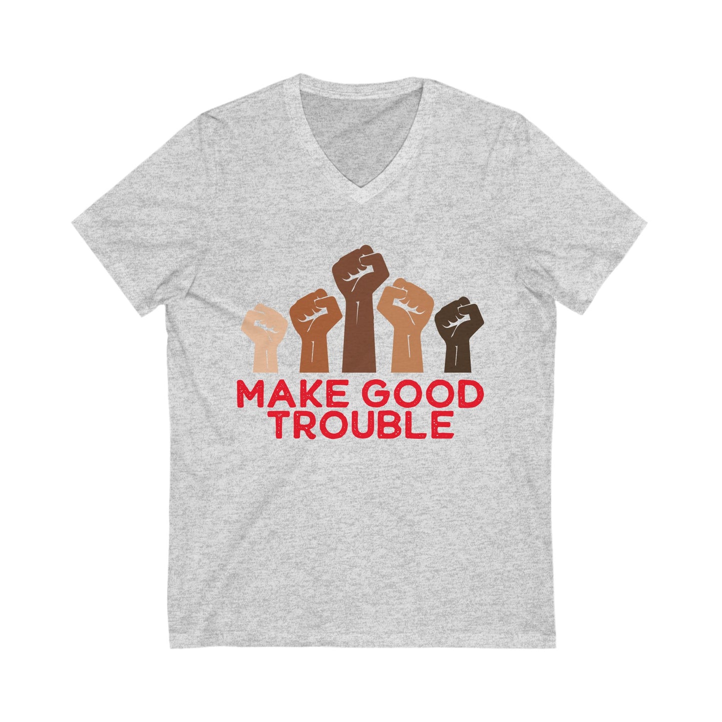 Make Good Trouble Leftist V-Neck Graphic Tee