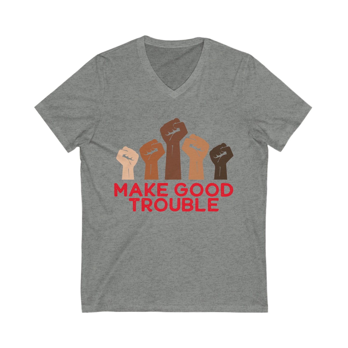Make Good Trouble Leftist V-Neck Graphic Tee