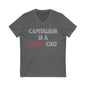 Capitalism Is A Death Cult V-Neck Graphic Tee