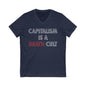 Capitalism Is A Death Cult V-Neck Graphic Tee