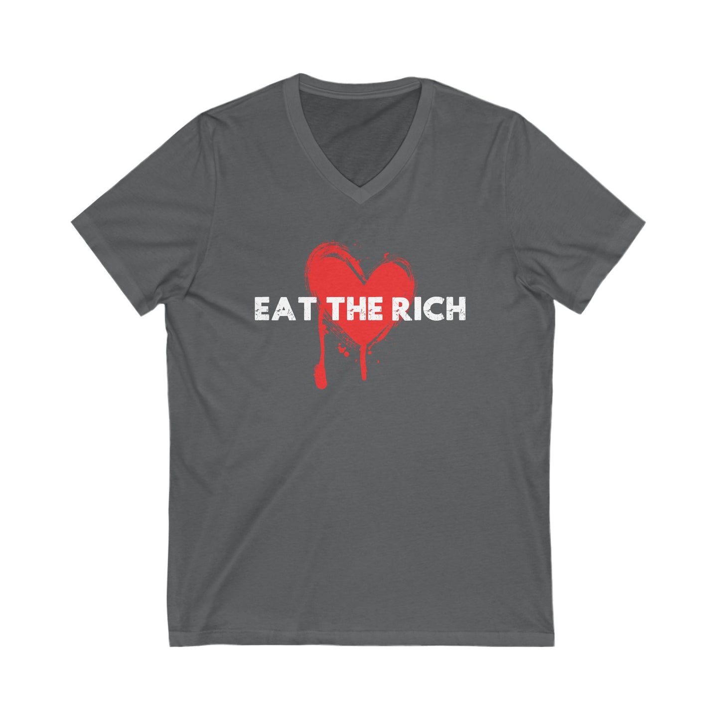 Eat the Rich Anti Capitalist V-Neckc Graphic Tee