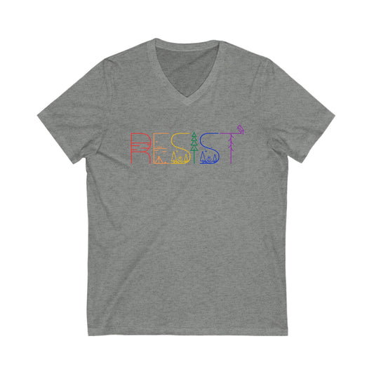 Resist Leftist V-Neck Graphic Tee