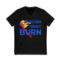 Fascism Must Burn Anti-Fascist V-Neck Graphic Tee