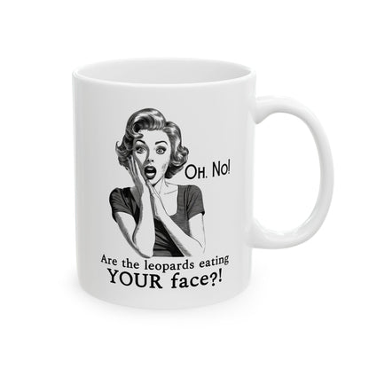 Anti MAGA "Leopards Eating Faces Party" Ceramic Coffee Mug