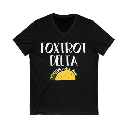Foxtrot Delta Tango (Taco!) Anti Trump V-Neck Gaphic Tee