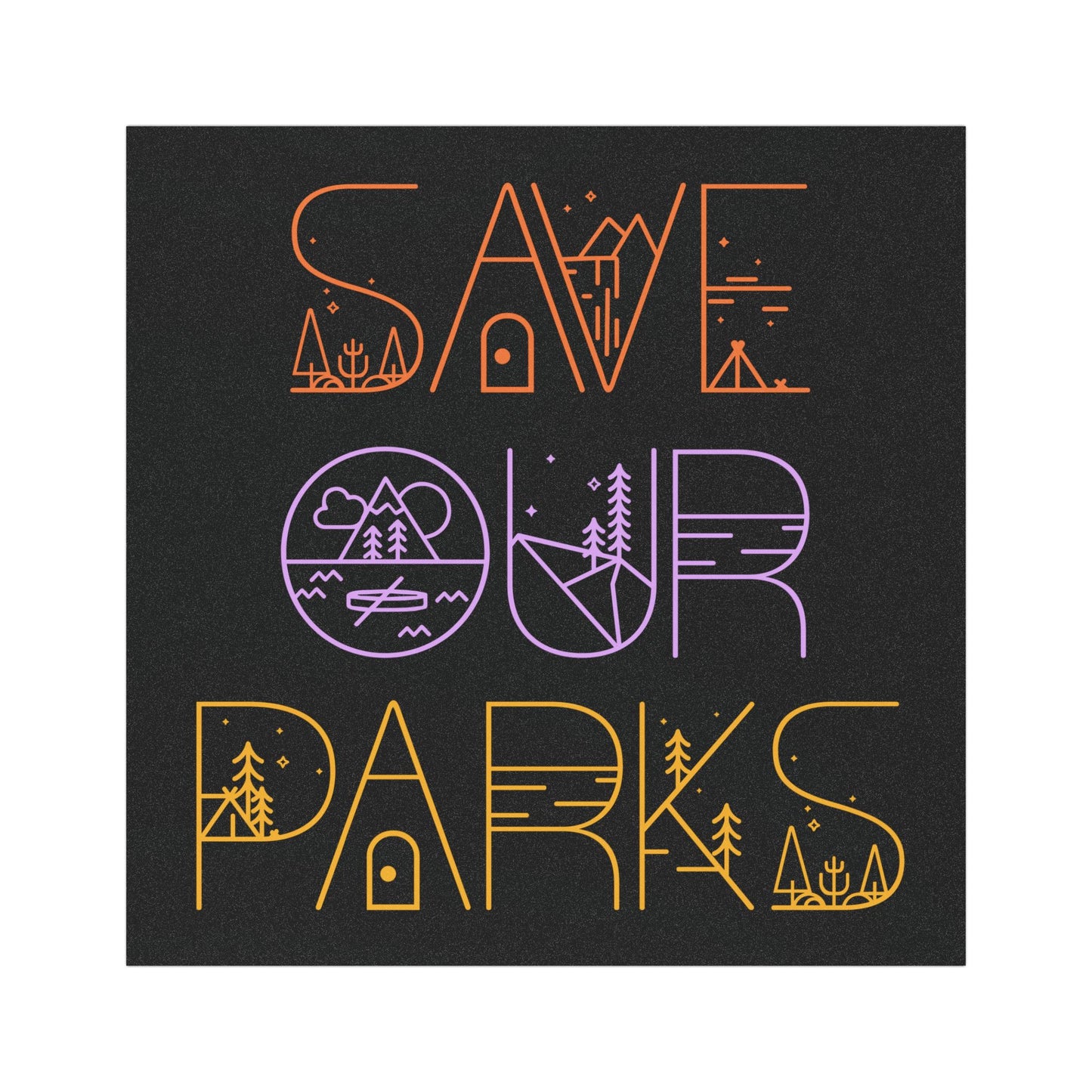 Save Our Parks Environmentalist 5"x5" Car Magnet