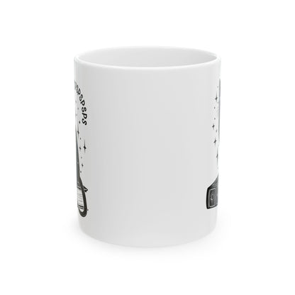 Boho Black Cat Pspsps Cat Lover Ceramic Coffee Mug