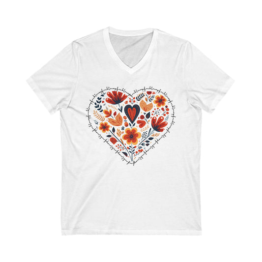 Subtle Fuck Trump Floral Cottagecore V-Neck Graphic Tee