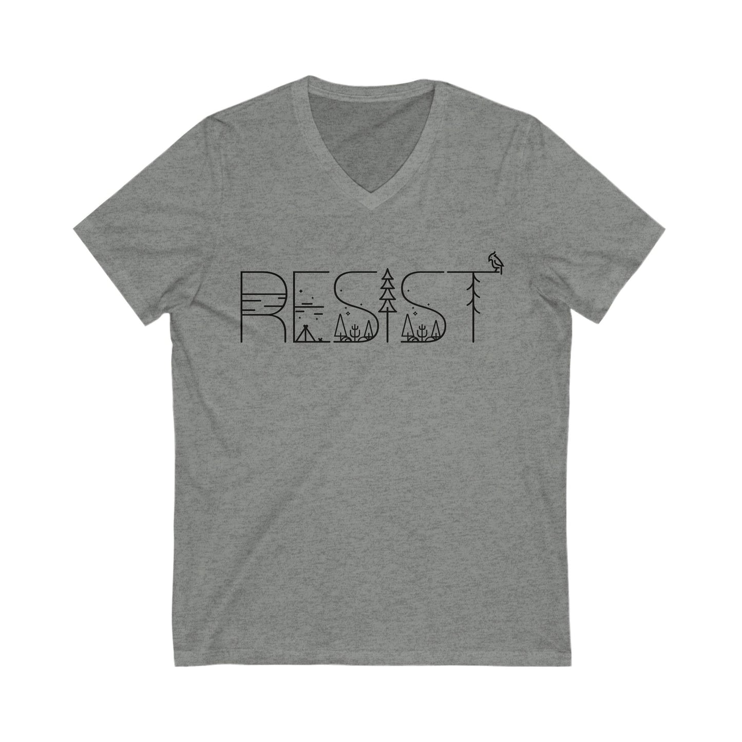 Resist Leftist V-Neck Graphic Tee