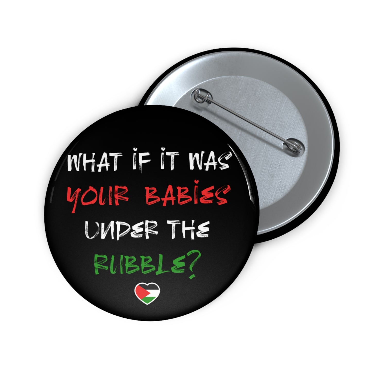 Free Palestine Anti-Genocide Button: 2.25"