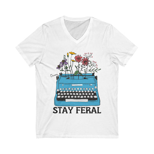 Stay Feral Feminist V-Neck Tee