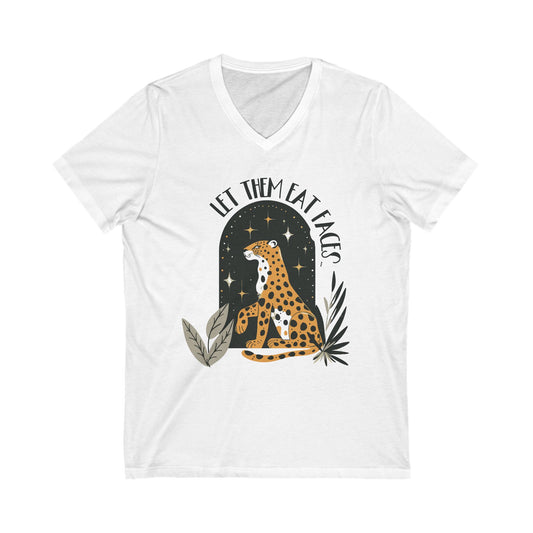 Let Them Eat Faces Anti MAGA V-Neck Tee