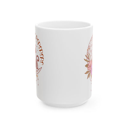 Pspsps Boho Cat Lover Ceramic Coffee Mug