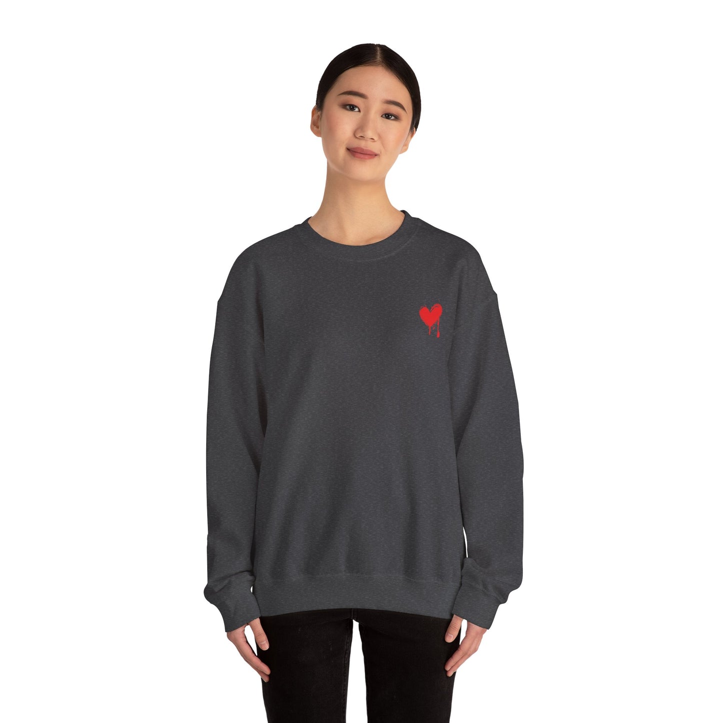 Bleeding Heart Crewneck Sweatshirt, Cozy Unisex Sweatshirt, Casual Streetwear, Gift for Activists, Statement Apparel