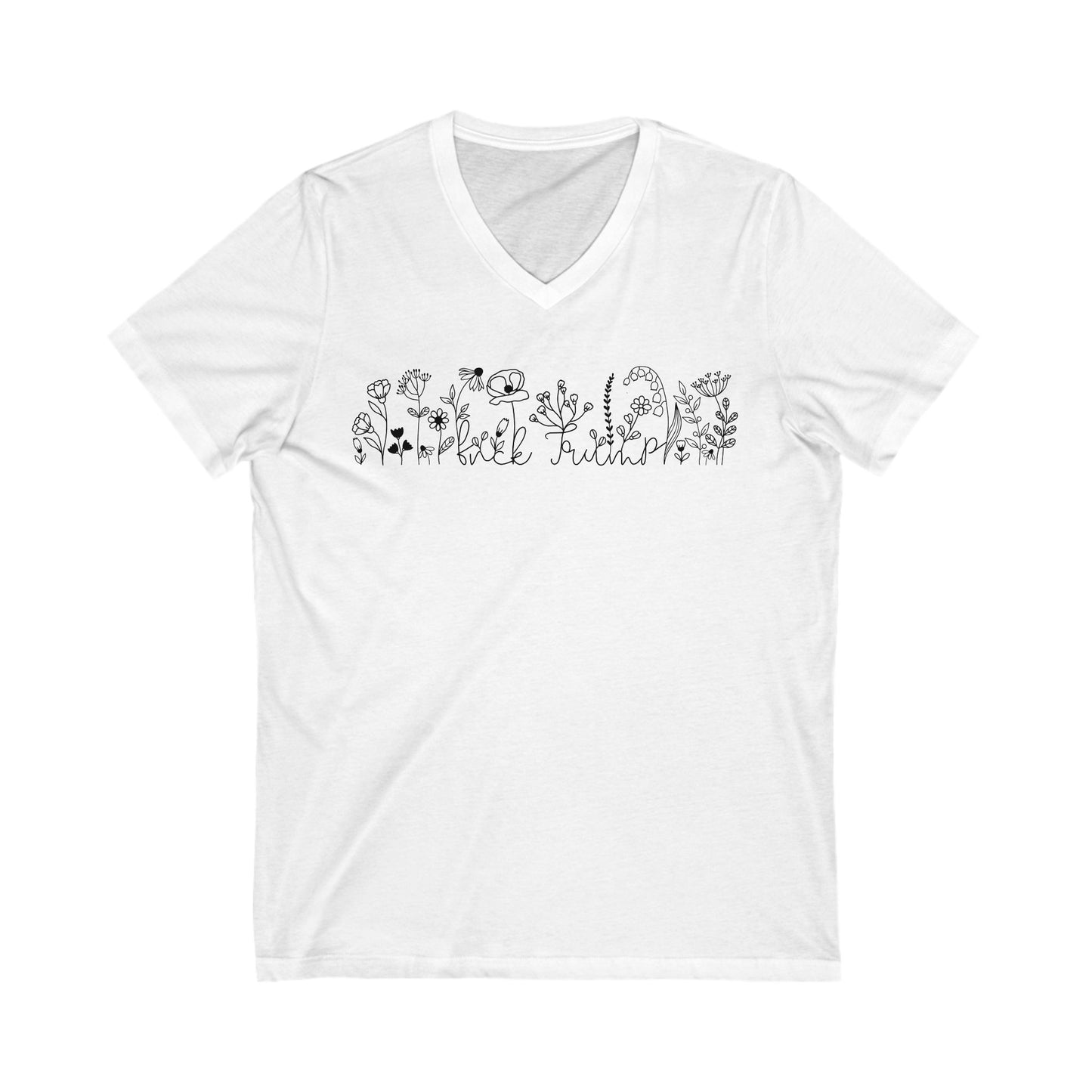Subtle Fuck Trump Floral V-Neck Tee