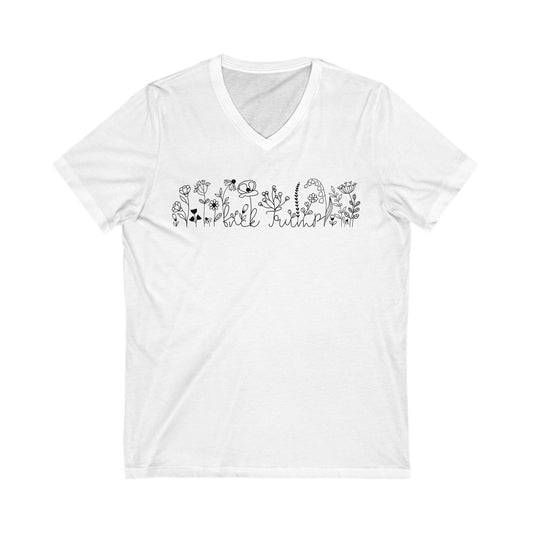 Subtle Fuck Trump Floral V-Neck Tee