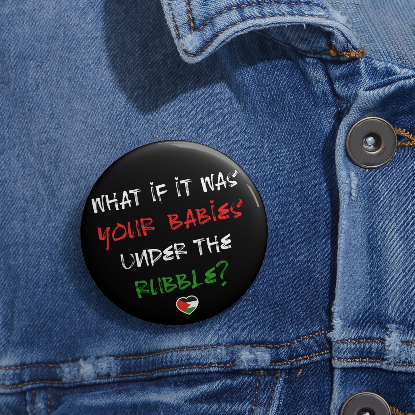 Free Palestine Anti-Genocide Button: 2.25"
