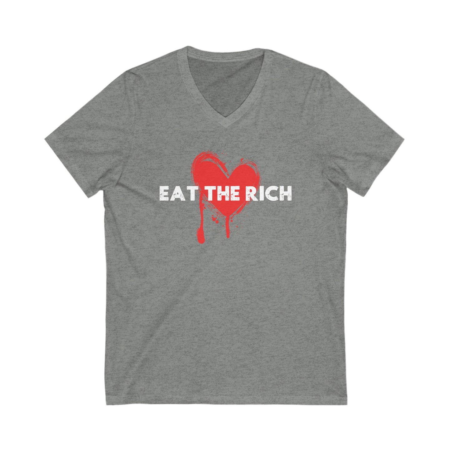Eat the Rich Anti Capitalist V-Neckc Graphic Tee