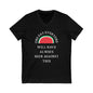 Free Palestine Watermelon V-Neck Graphic Tee