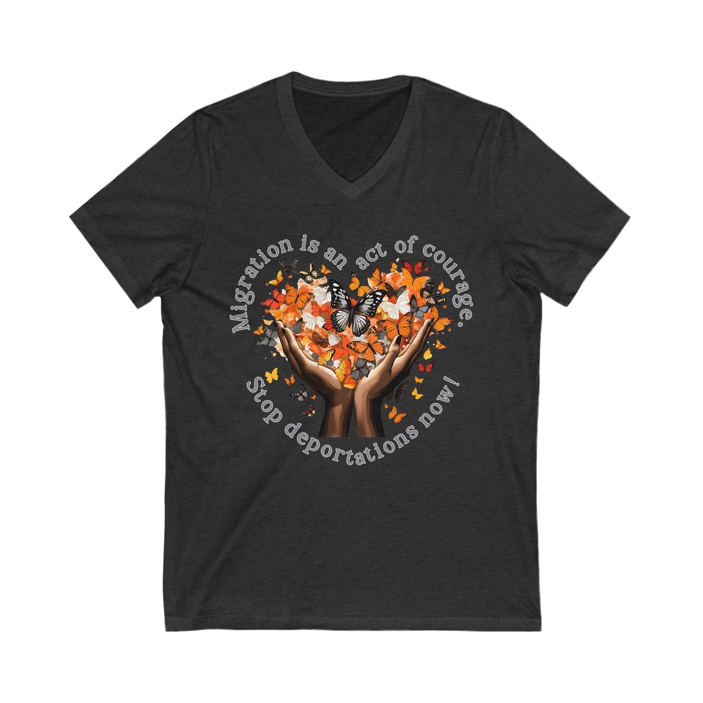 Migration is an Act of Courage V-Neck Tee