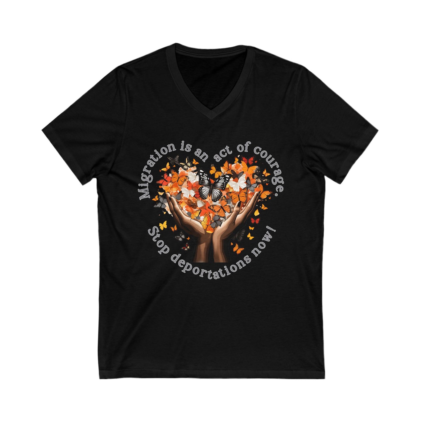 Migration is an Act of Courage V-Neck Tee