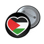 Palestinian Flag Heart Button: 2.25"