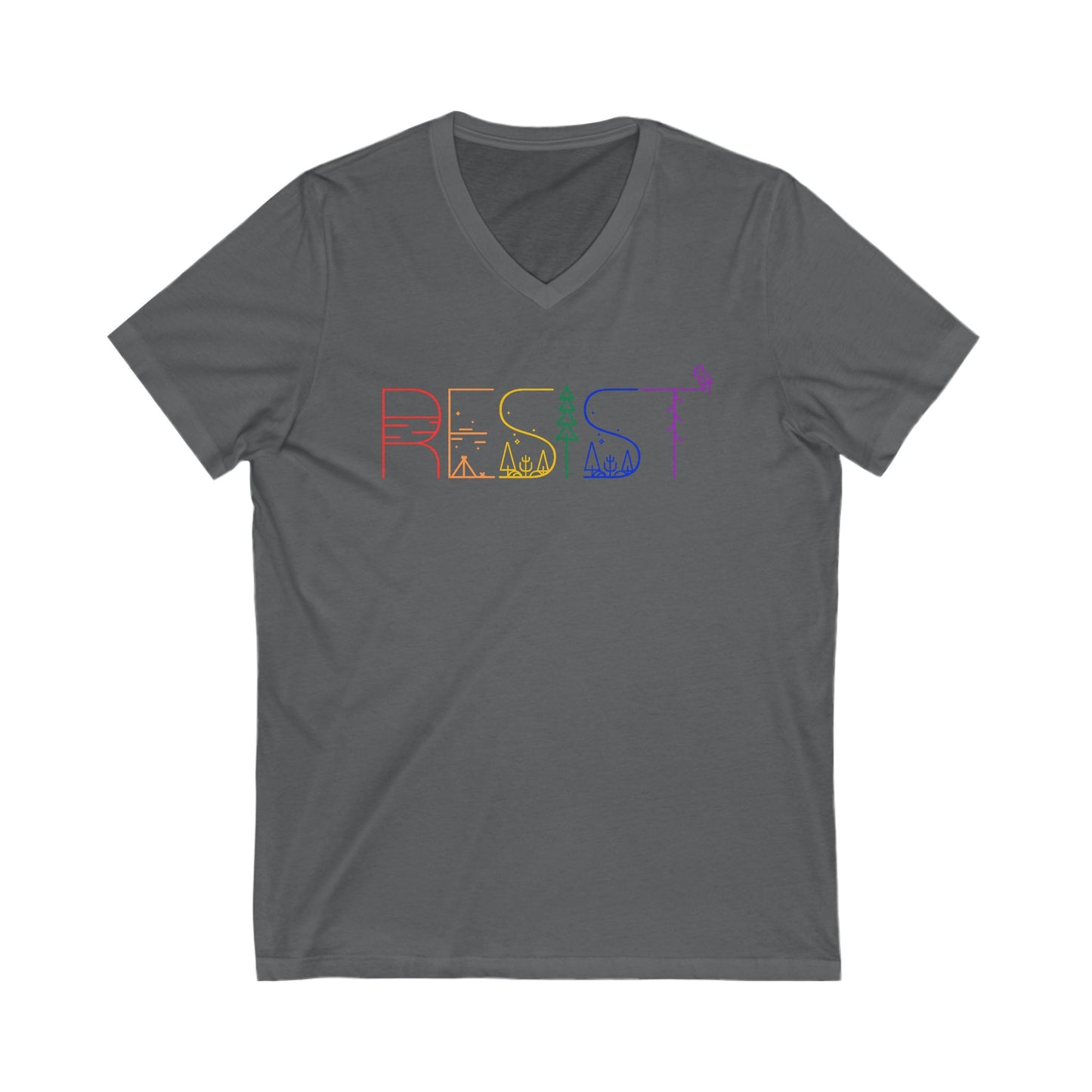 Resist Leftist V-Neck Graphic Tee