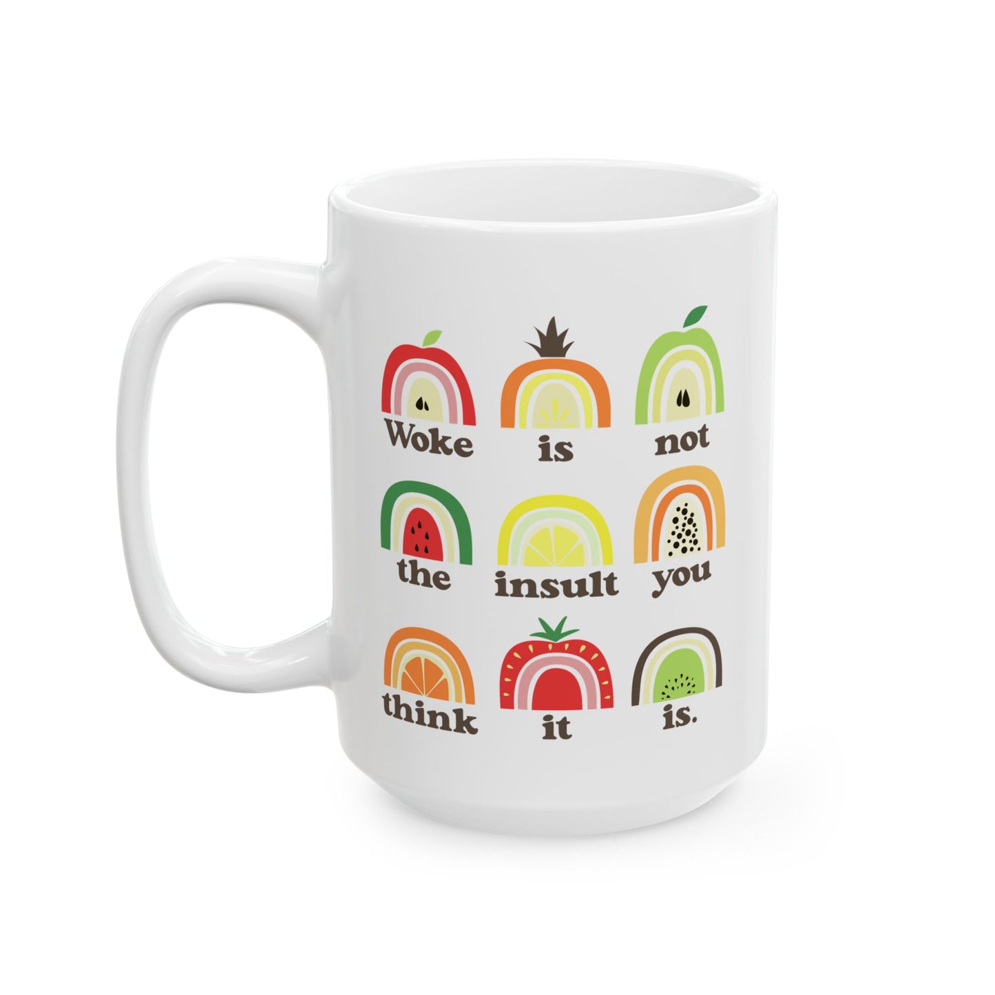 Woke Is Not An Insult Anti MAGA Ceramic Coffee Mug