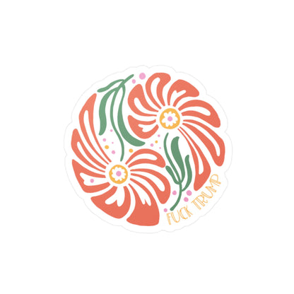 Subtle floral f*ck Trump sticker FDT Vinyl decal Anti MAGA Feminist pro choice gift protest merch progressive liberal sticker, equality
