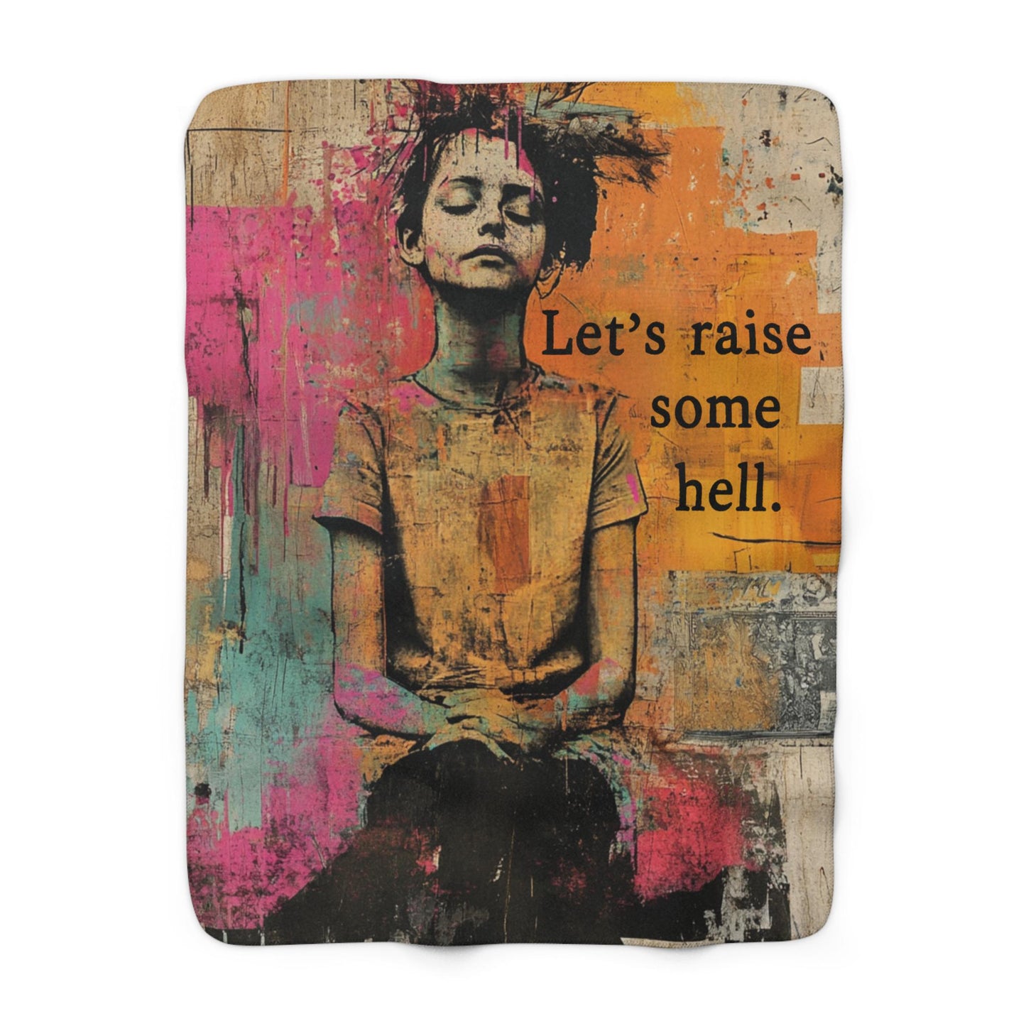 Let's raise some hell feminist blanket pro choice anti Trump sherpa fleece blanket feminist gift reproductive rights Valentines Day