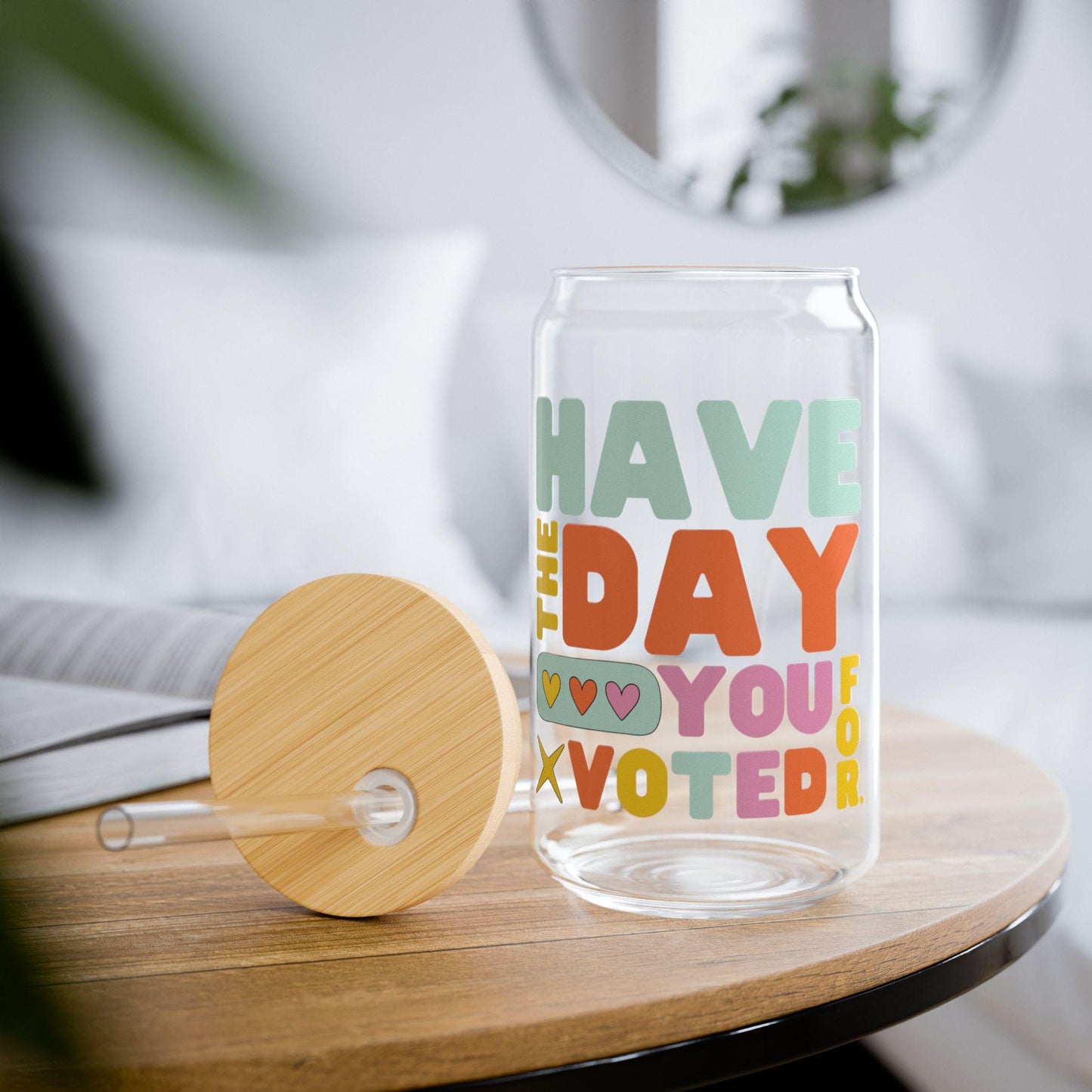 Have the day you voted for glass cup political tumbler f*ck Trump anti fascist reusable mug smash the patriarchy travel cup feminist gift