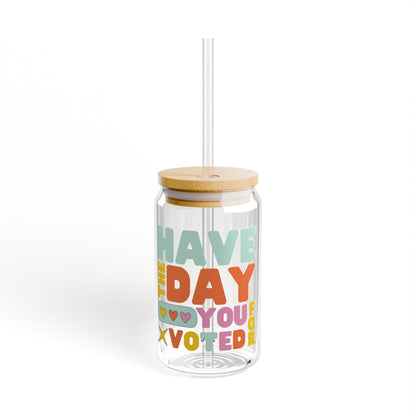 Have the day you voted for glass cup political tumbler f*ck Trump anti fascist reusable mug smash the patriarchy travel cup feminist gift
