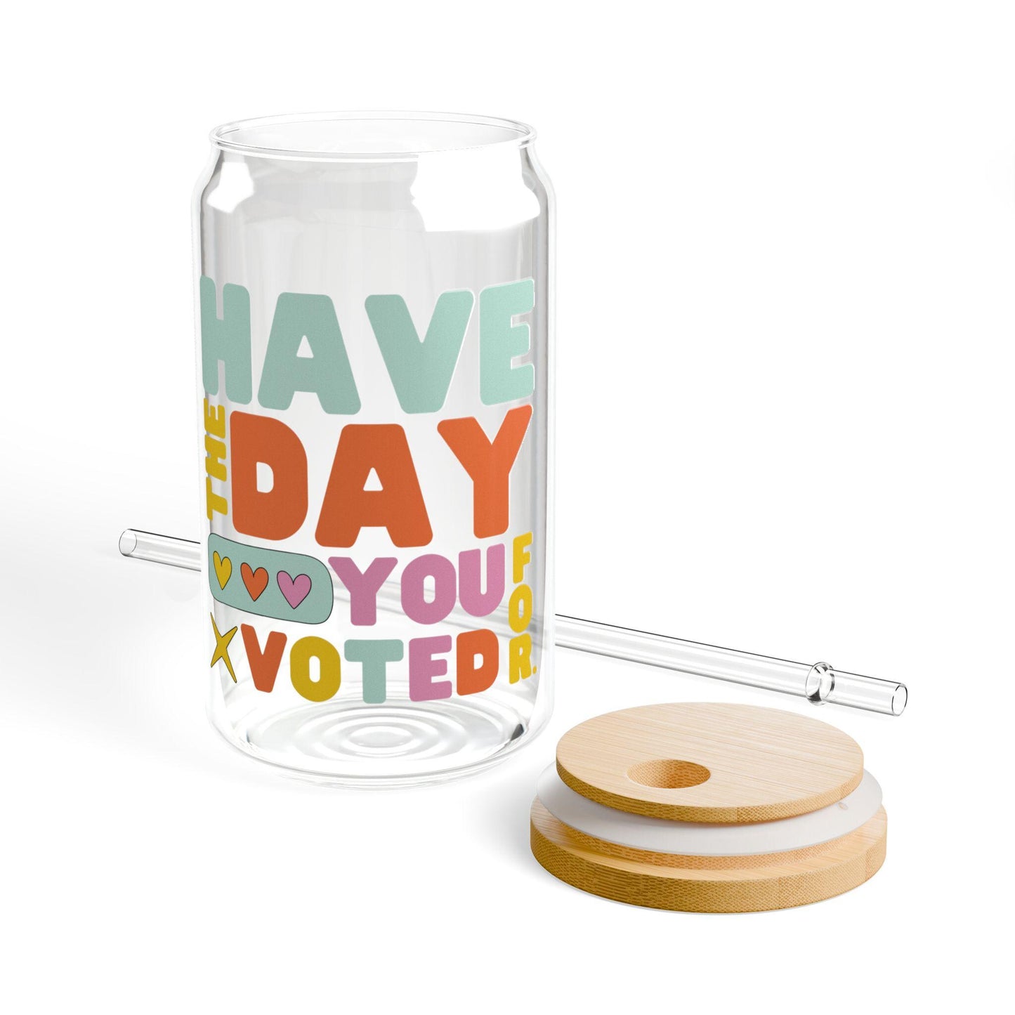 Have the day you voted for glass cup political tumbler f*ck Trump anti fascist reusable mug smash the patriarchy travel cup feminist gift