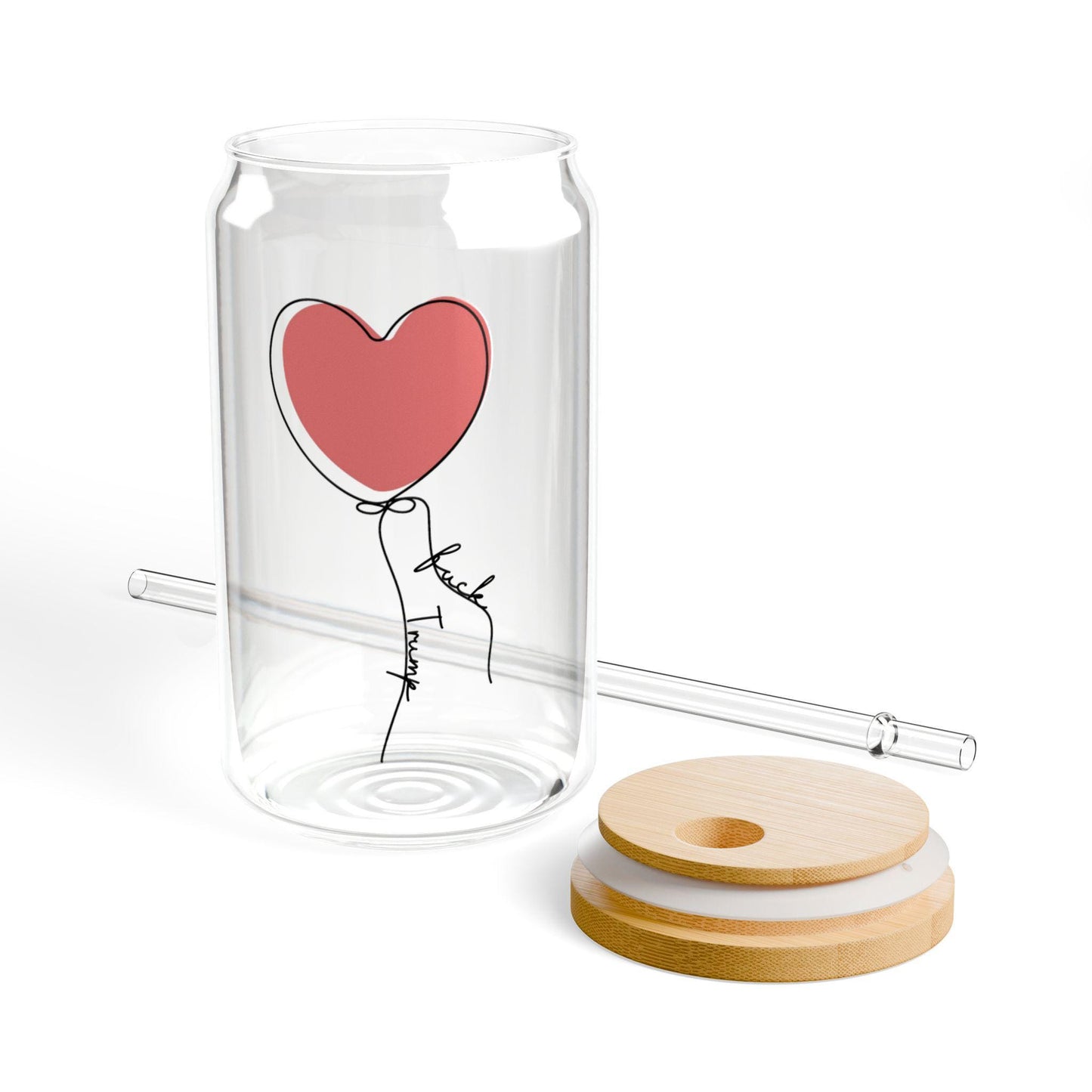 Subtle f*ck Trump travel glass mug  Anti Elon political tumbler anti fascist reusable glassware smash the patriarchy travel feminist gift