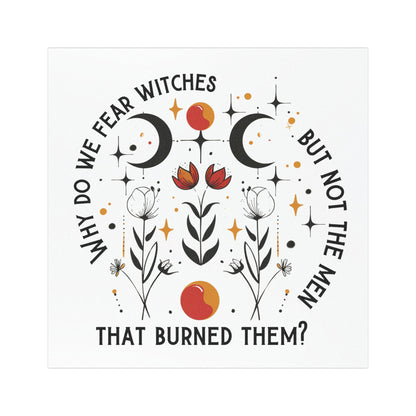 Why Do We Burn Witches Car Magnet, Fuck Trump Bumper Sticker, MAGA Progressive Liberal Gift, Feminist present, Destroy the patriarchy
