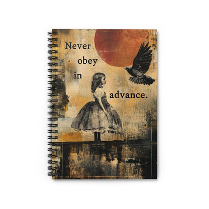 Never Obey in Advance anti fascist journal FDT notebook funny feminist gift childless cat lady f*ck the patriarchy reproductive rights