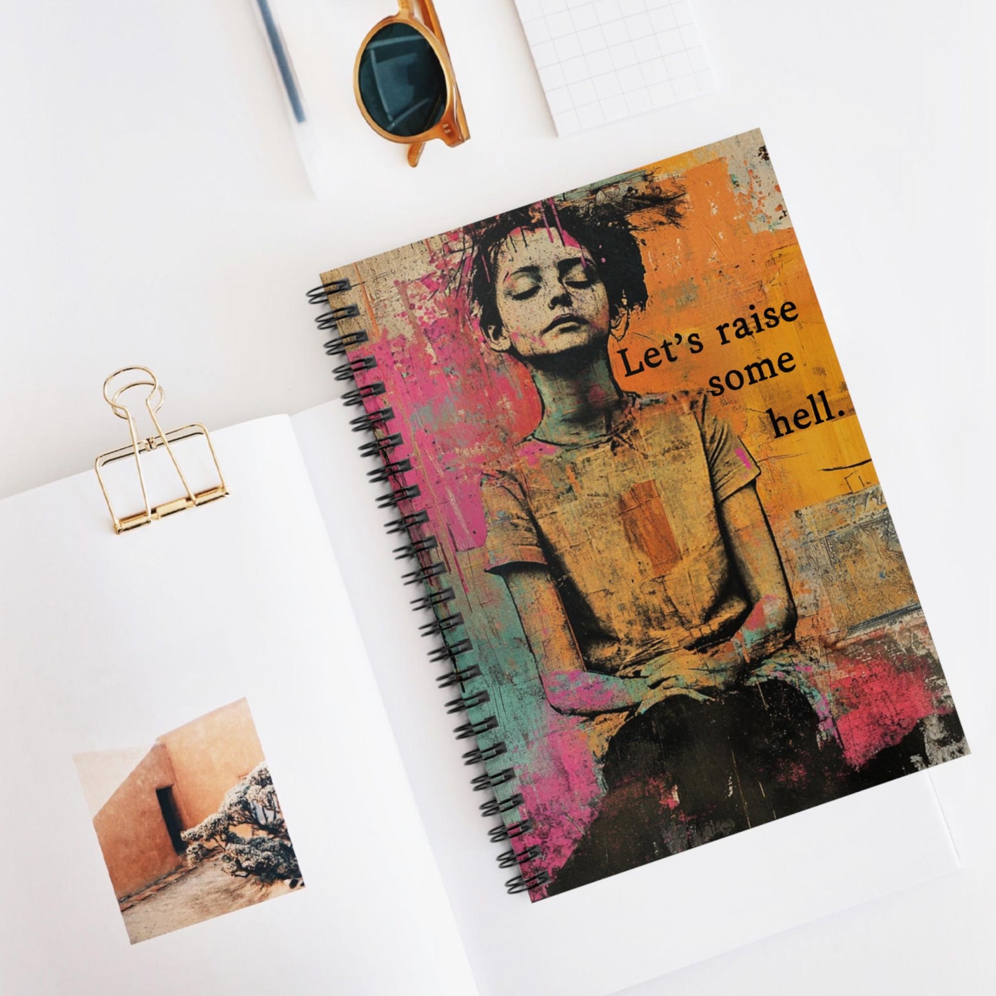 Let's Raise Some Hell feminist journal FDT notebook funny feminist gift childless cat lady f*ck the patriarchy pro choice accessories
