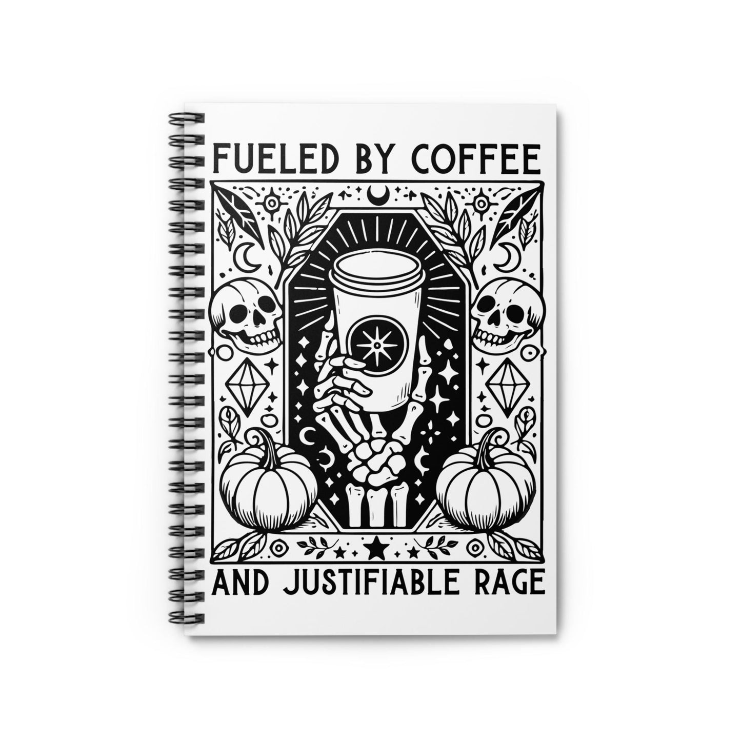 Fueled by Coffee and Justifiable Rage journal FDT notebook Leopards eating faces party gift funny feminist gift childless cat lady